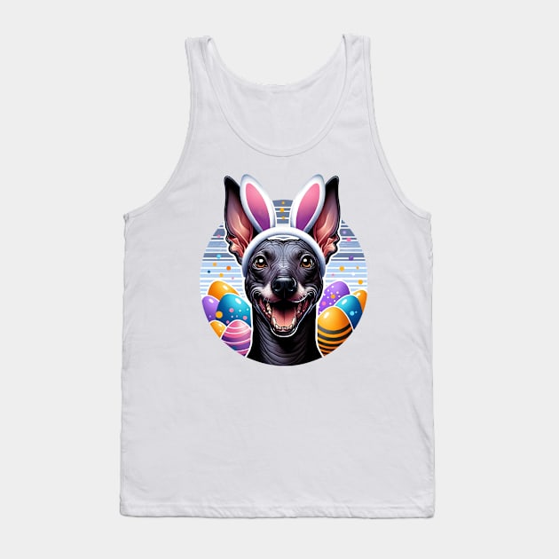 Xoloitzcuintli Celebrates Easter with Bunny Ear Headband Tank Top by ArtRUs